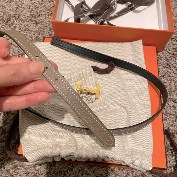 ❌ SOLD ❌ Hermes swift epsom 13mm belt women leather thin 65 - Picture 2 of 5